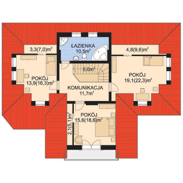 Rzut projektu APS 020 - Poddasze