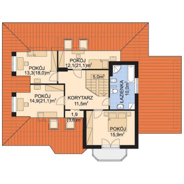 Rzut projektu APS 019 - Poddasze