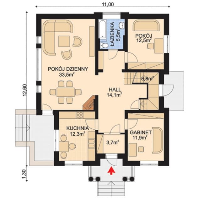 Rzut projektu APS 017 - Parter