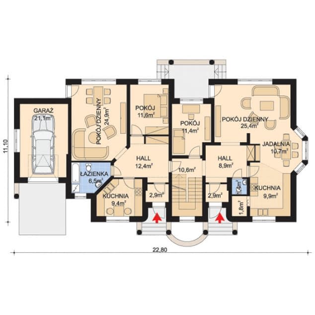 Rzut projektu APS 026 - Parter