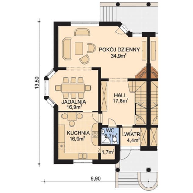 Rzut projektu APS 025 - Parter