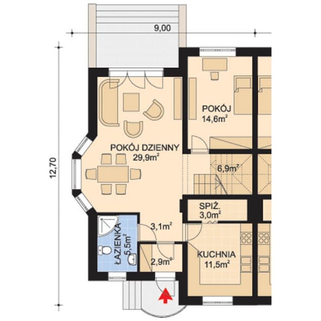 Rzut projektu APS 024 - Parter