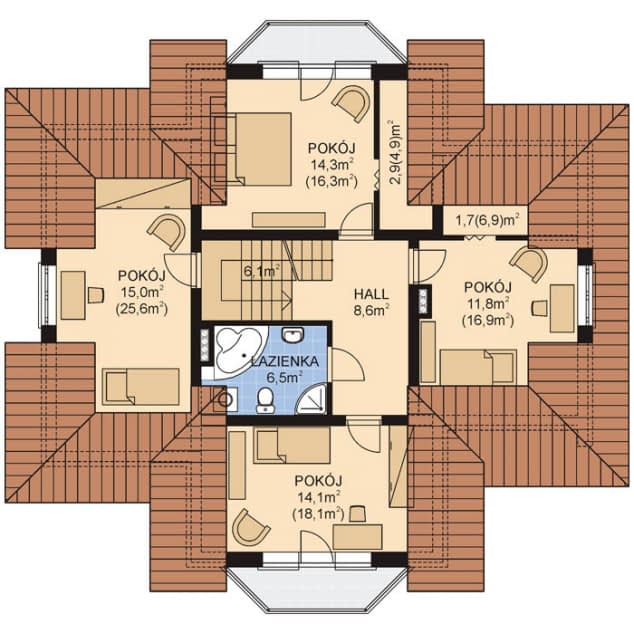 Rzut projektu APS 062 - Poddasze