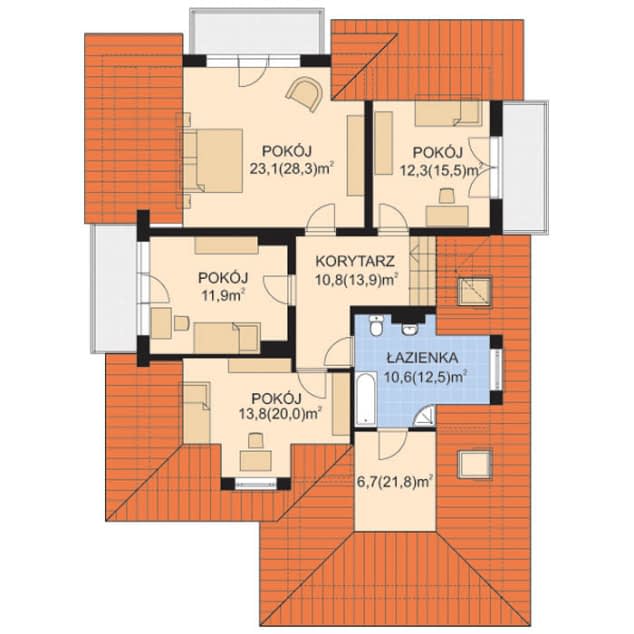 Rzut projektu APS 045 - Poddasze
