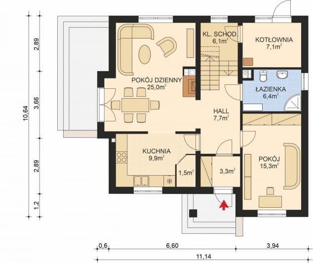 Rzut projektu APS 201 - Parter