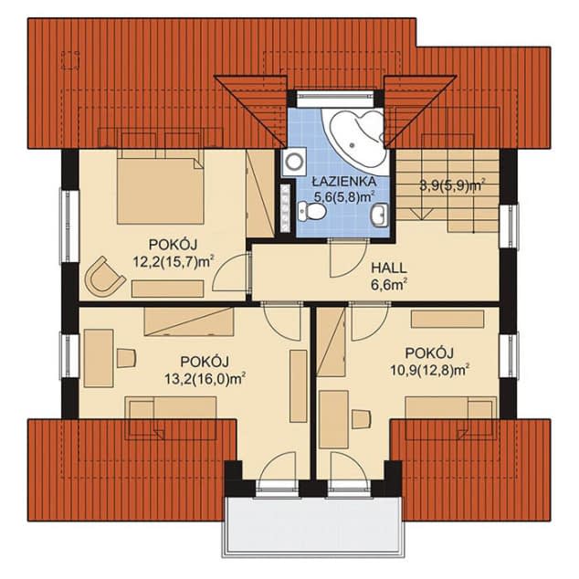 Rzut projektu APS 125 - Poddasze