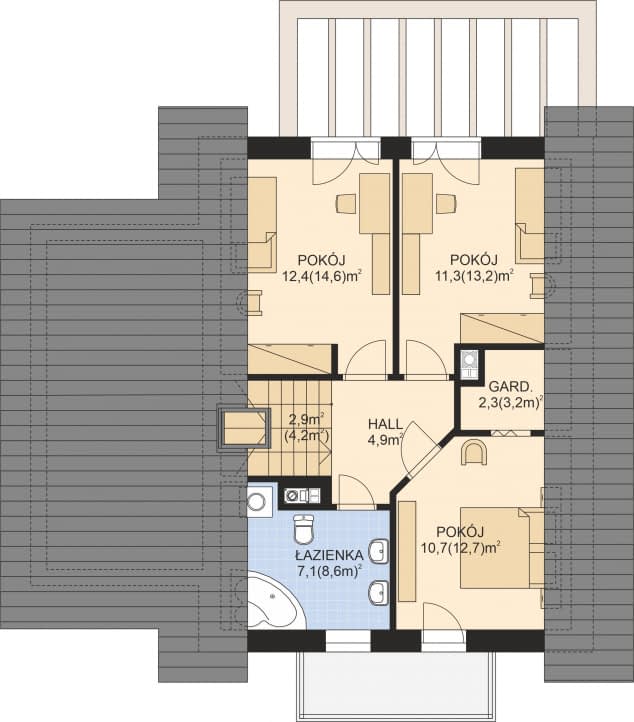 Rzut projektu APS 028 NEW - Poddasze
