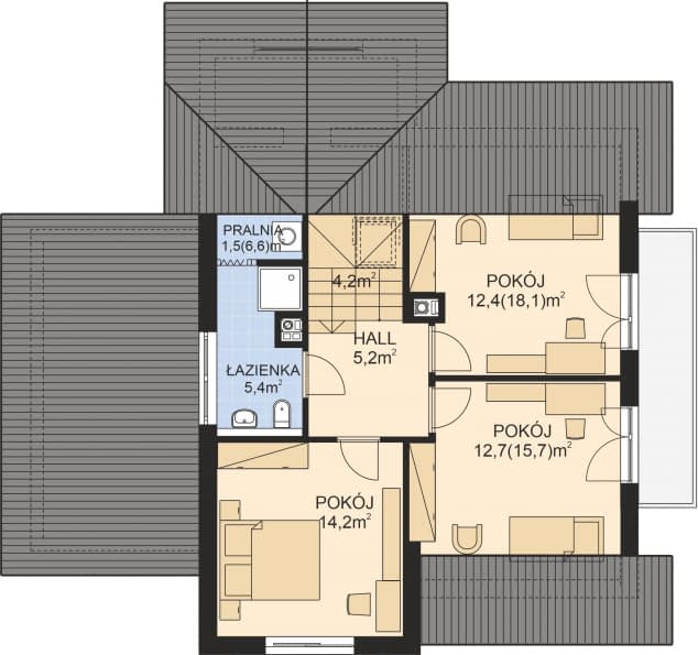 Rzut projektu APS 094 NEW - Poddasze