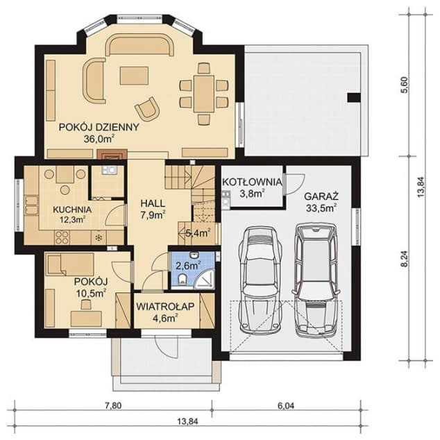 Rzut projektu APS 101 NEW - Parter