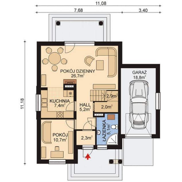 Rzut projektu APS 143 wersja 2 - Parter