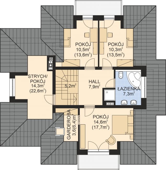 Rzut projektu APS 148 NEW - Poddasze