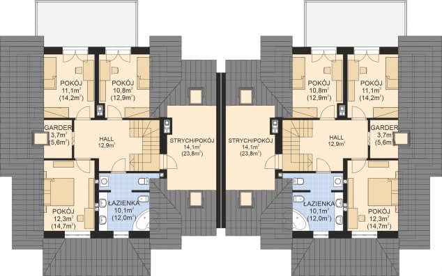 Rzut projektu APS 149 NEW ECO - Poddasze