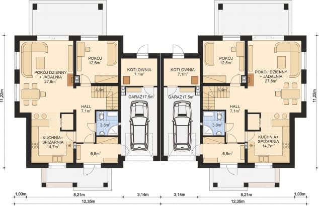 Rzut projektu APS 149 NEW - Parter