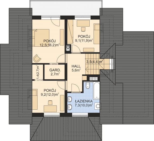 Rzut projektu APS 126 NEW - Poddasze
