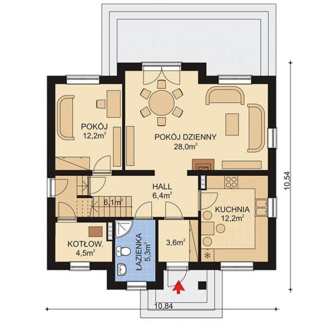 Rzut projektu APS 132 NEW - Parter