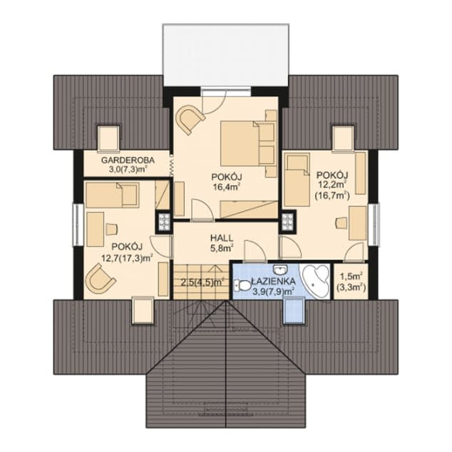 Rzut projektu APS 134 - Poddasze