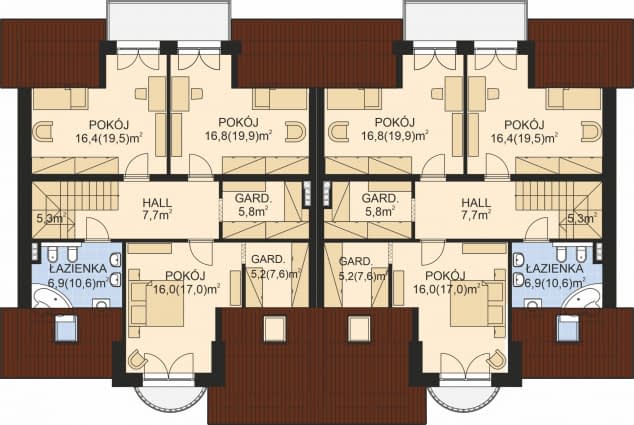 Rzut projektu APS 185 - Poddasze
