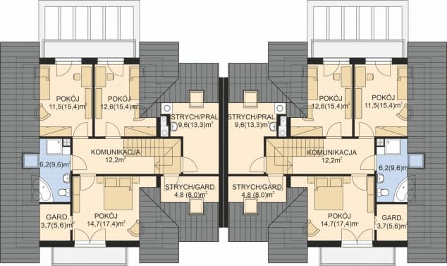 Rzut projektu APS 209 NEW - Poddasze