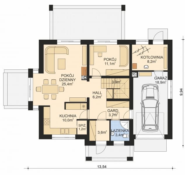 Rzut projektu APS 211 NEW - Parter