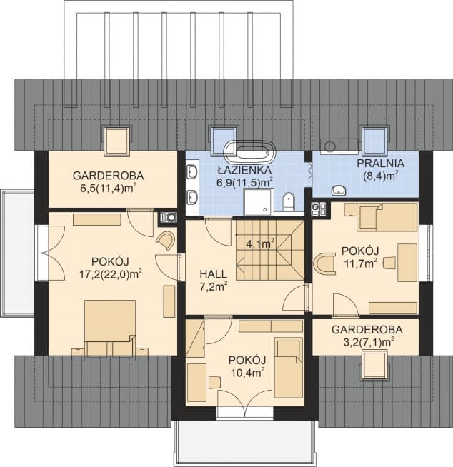 Rzut projektu APS 211 NEW - Poddasze