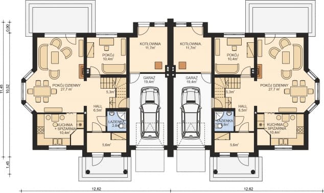 Rzut projektu APS 216 - Parter