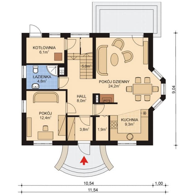 Rzut projektu APS 241 - Parter