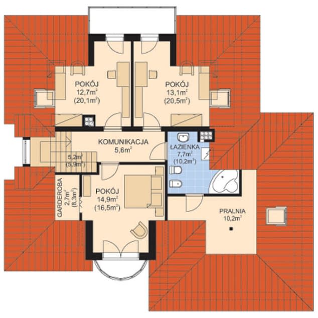 Rzut projektu APS 249 - Poddasze