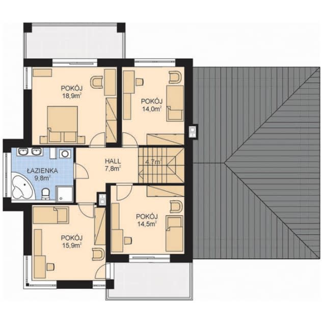 Rzut projektu APS 274 + 2G - Piętro