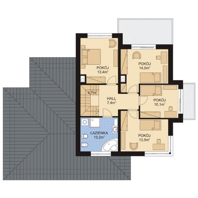 Rzut projektu APS 266 + 2G ECO - Piętro