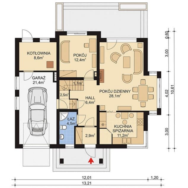 Rzut projektu APS 234 NEW - Parter