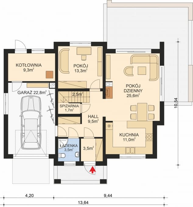 Rzut projektu APS 212 NEW - Parter