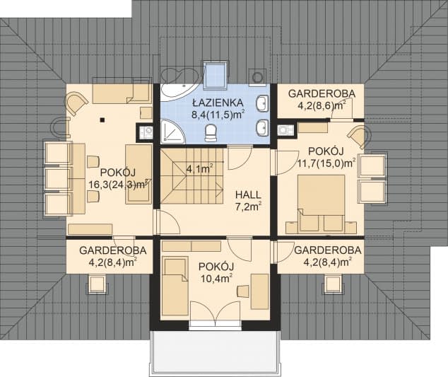 Rzut projektu APS 212 NEW - Poddasze