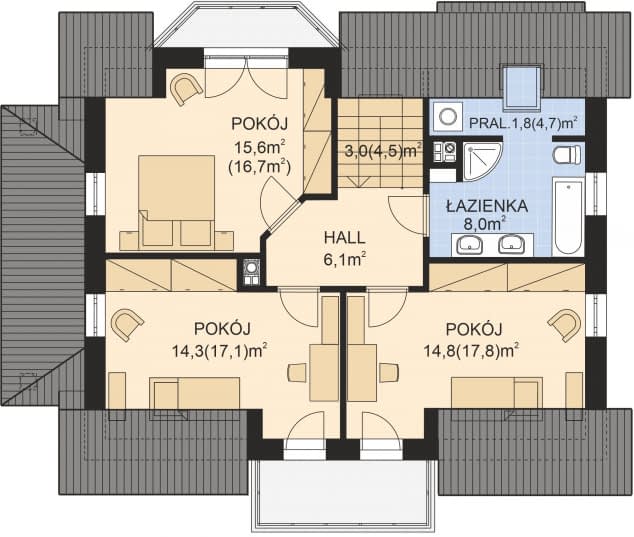 Rzut projektu APS 142 NEW - Poddasze