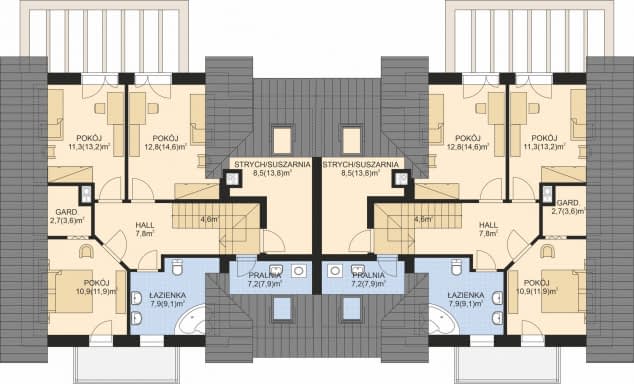 Rzut projektu APS 091 NEW DWULOKALOWY - Poddasze