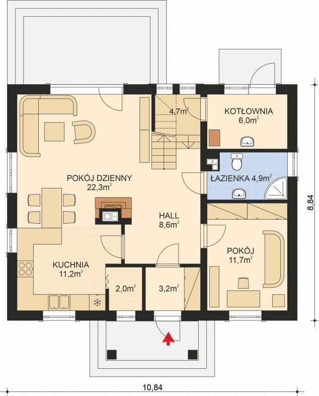 Rzut projektu APS 202 - Parter