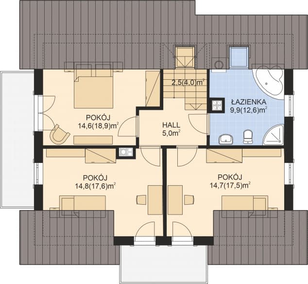 Rzut projektu APS 202 - Poddasze