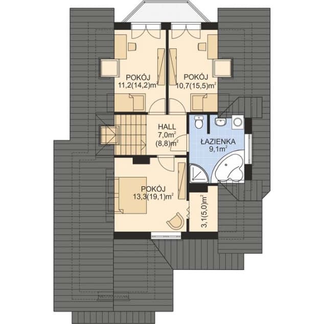 Rzut projektu APS 053 NEW - Poddasze