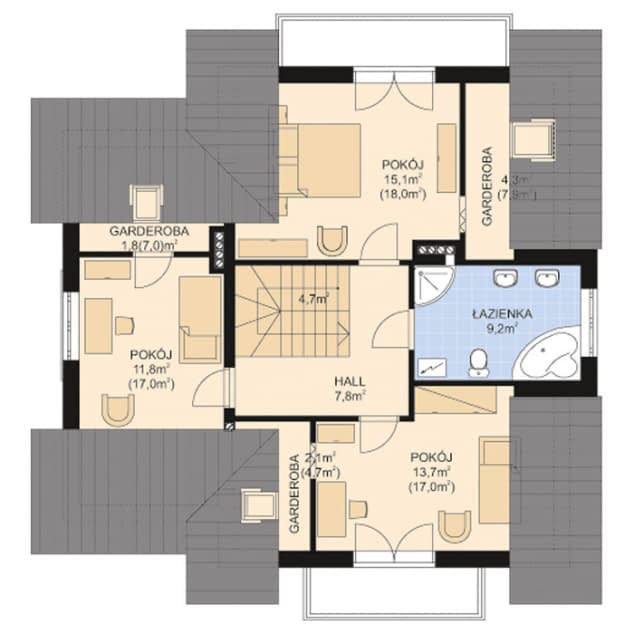 Rzut projektu APS 232 - Poddasze