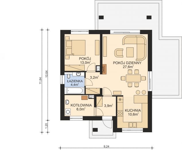 Rzut projektu APS 301 - Parter