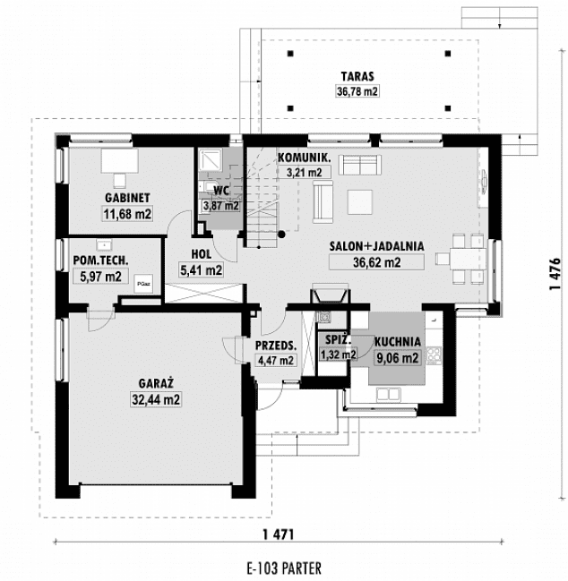 Rzut projektu E-103 -  