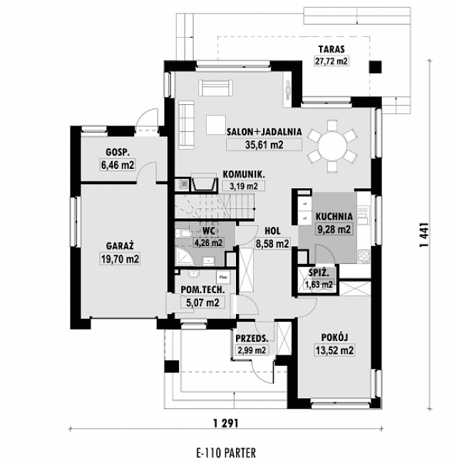 Rzut projektu E-110 -  