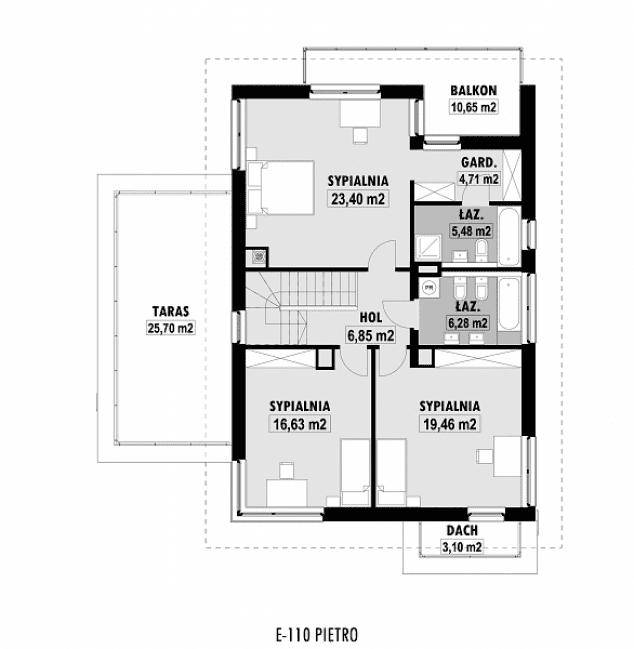 Rzut projektu E-110 -  