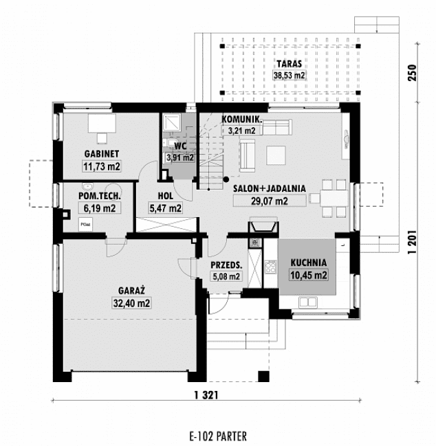 Rzut projektu E-102 -  