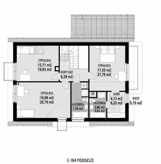 Rzut projektu E-104 -