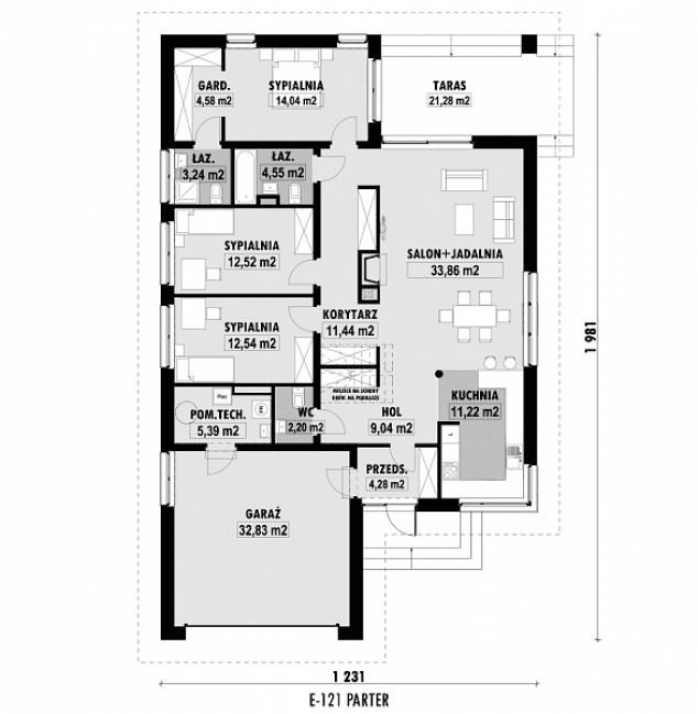 Rzut projektu E-121 -  