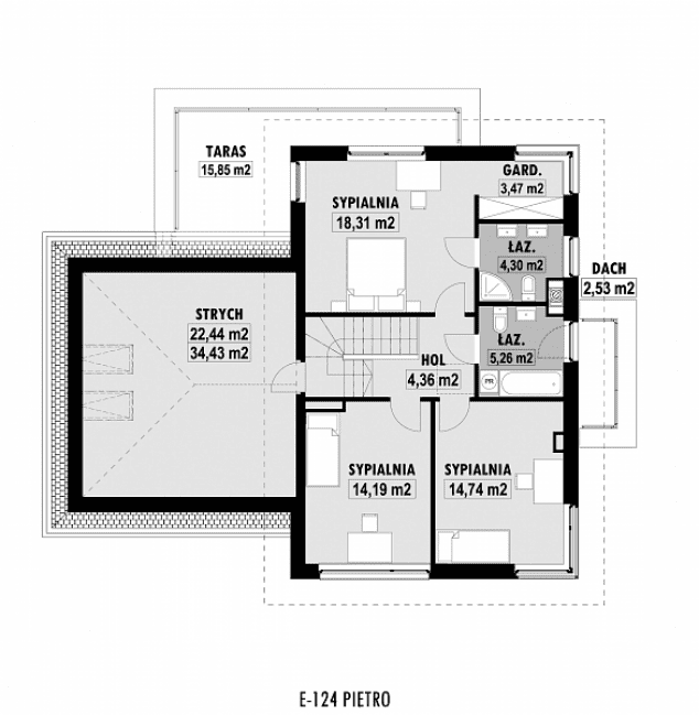 Rzut projektu E-124 -  