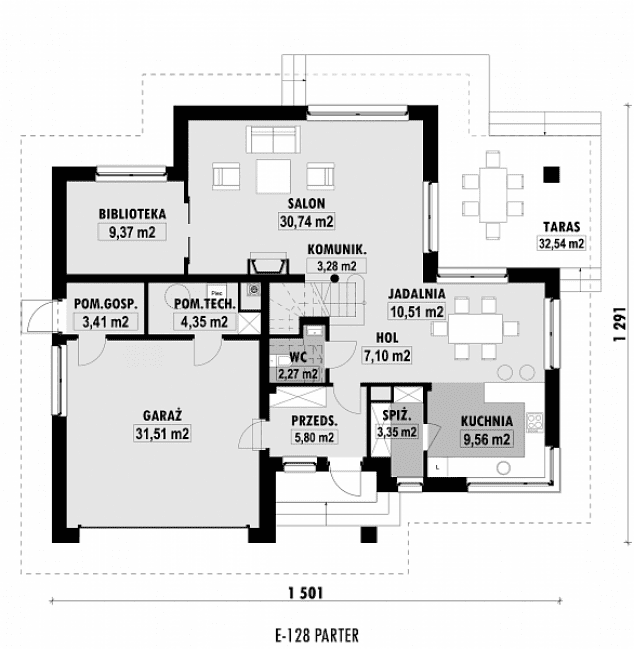 Rzut projektu E-128 -  