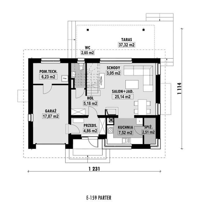 Rzut projektu E-159 -  