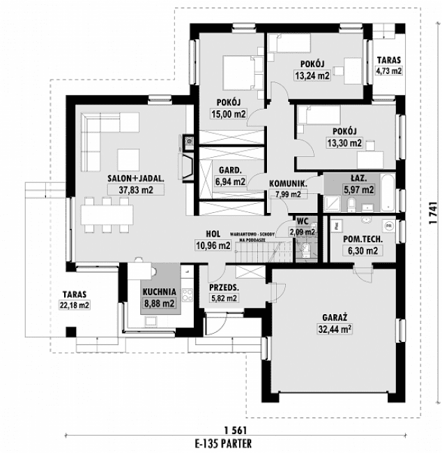 Rzut projektu E-135 -