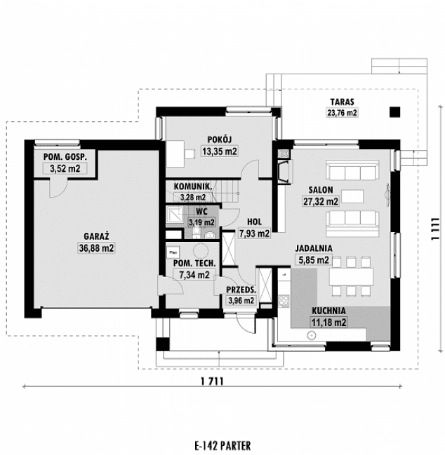 Rzut projektu E-142 -  